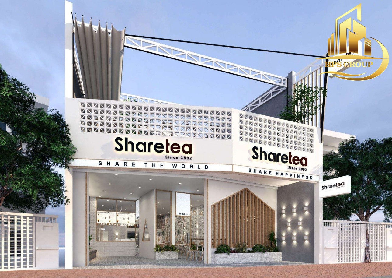 Thiết kế nội thất quán trà sữa Sharetea